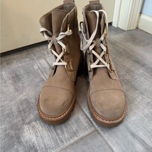 Sorel Women's Brown Lace-Up Combat Boots